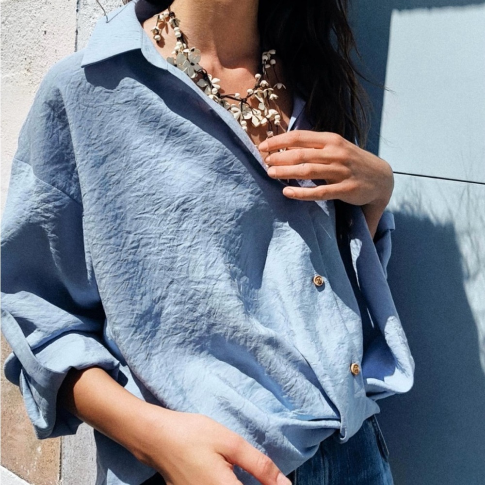 Brand New! Zara Knotted Tab Shirt